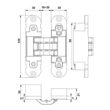 Петля скрытого монтажа Otlav INVISACTA 303