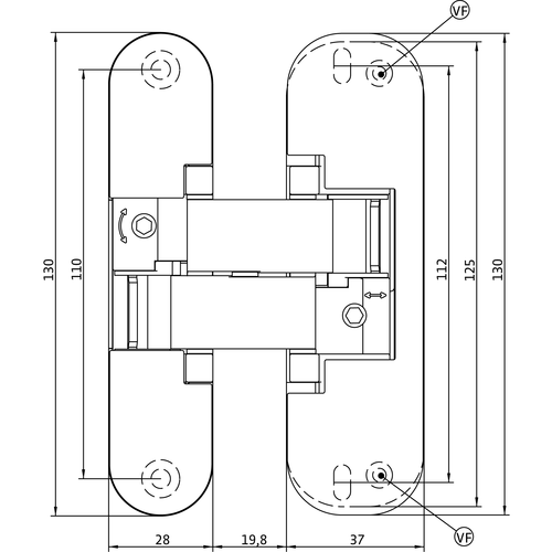 Петля скрытого монтажа Anselmi 161 3D FVZ 12/45 - фото 9