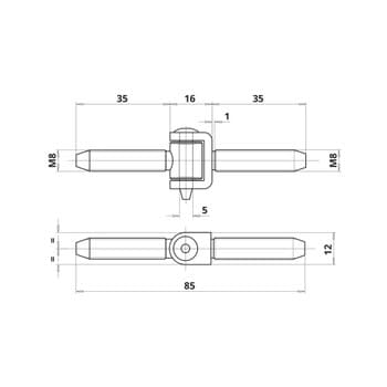 Петля оконная Otlav M8/35 12 ZN