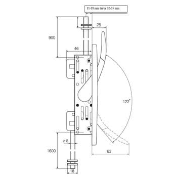 ABLOY DF3000 шпингалет быстродействующий