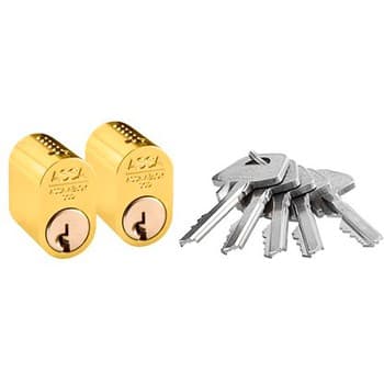 Комплект цилиндров ASSA 1301x2 LM + 5 ключей