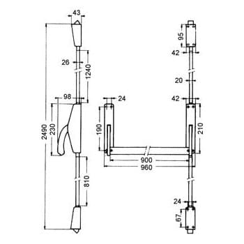 ASSA 1130:1 антипаника нажимная штанга